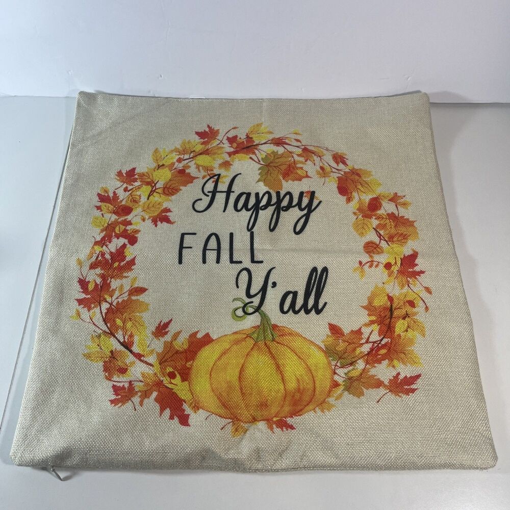 Decorative Fall Pillow Case 18x18 Farm Fresh Pumpkins